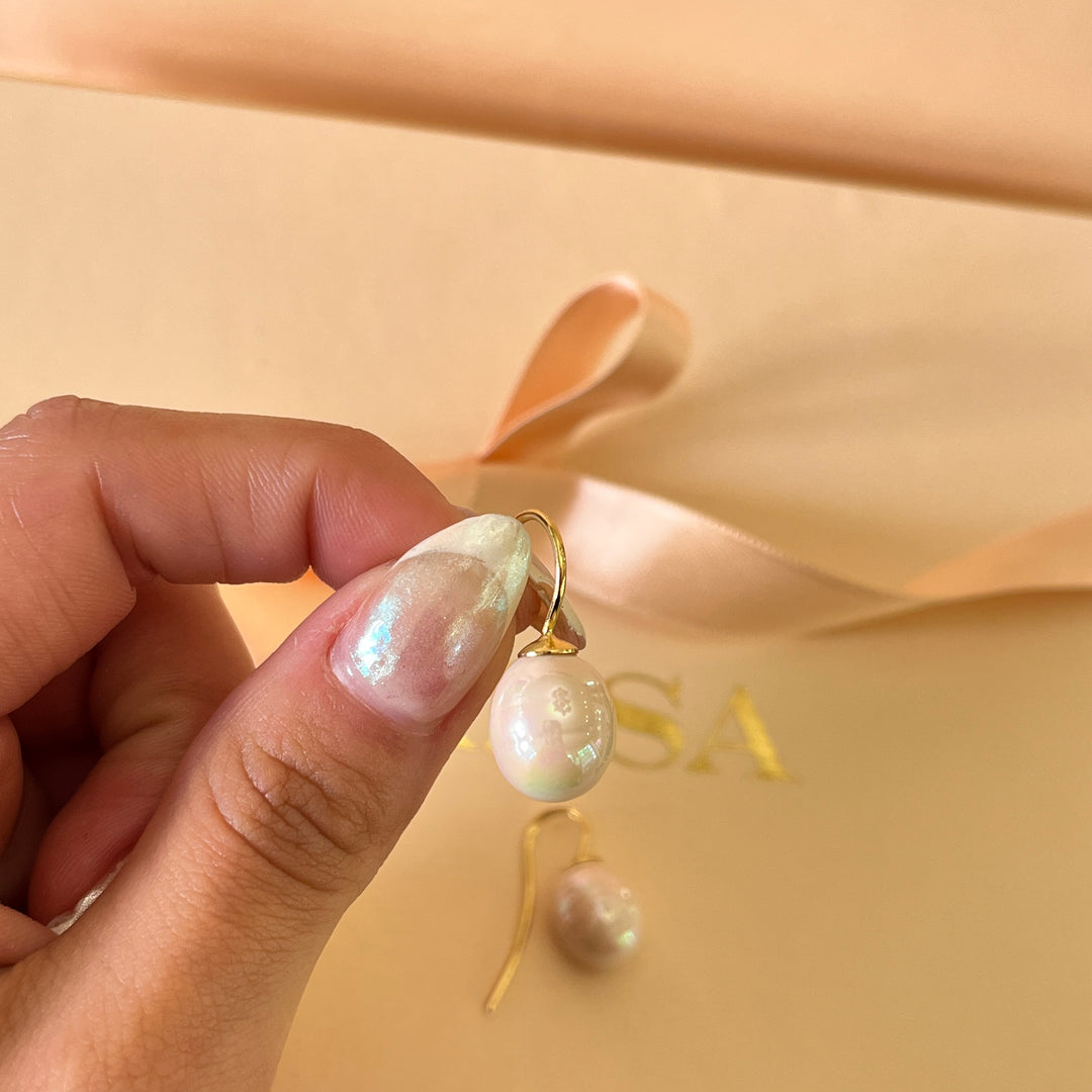 Light pink Mallorca pearls gold plated set