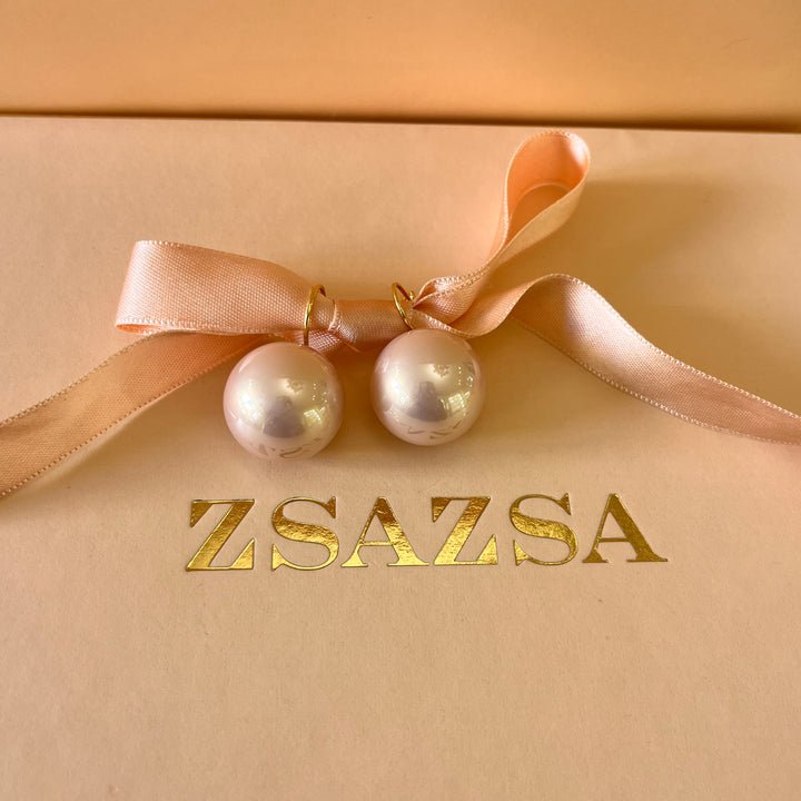 Light pink Mallorca pearls gold plated earrings