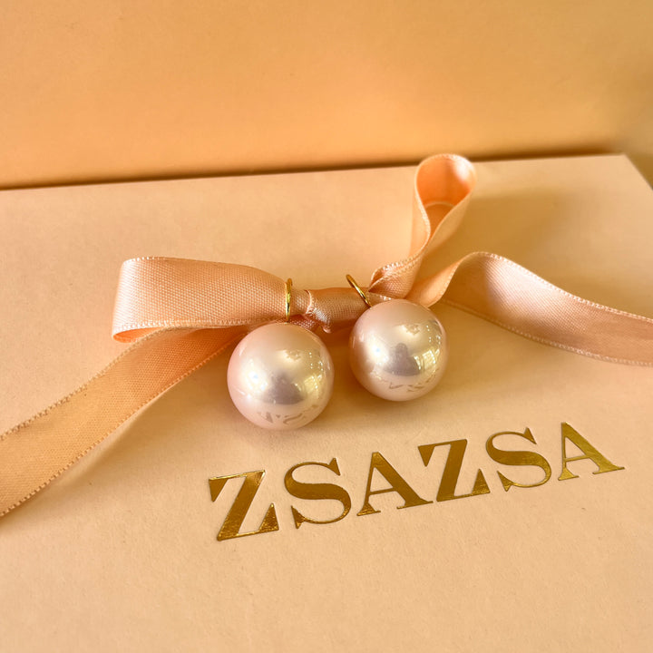 Light pink Mallorca pearls gold plated earrings