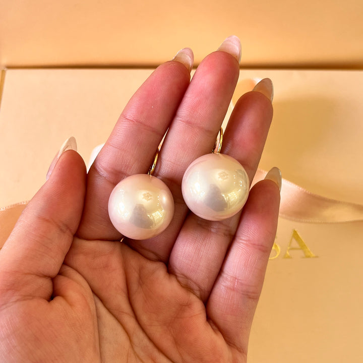 Light pink Mallorca pearls gold plated earrings