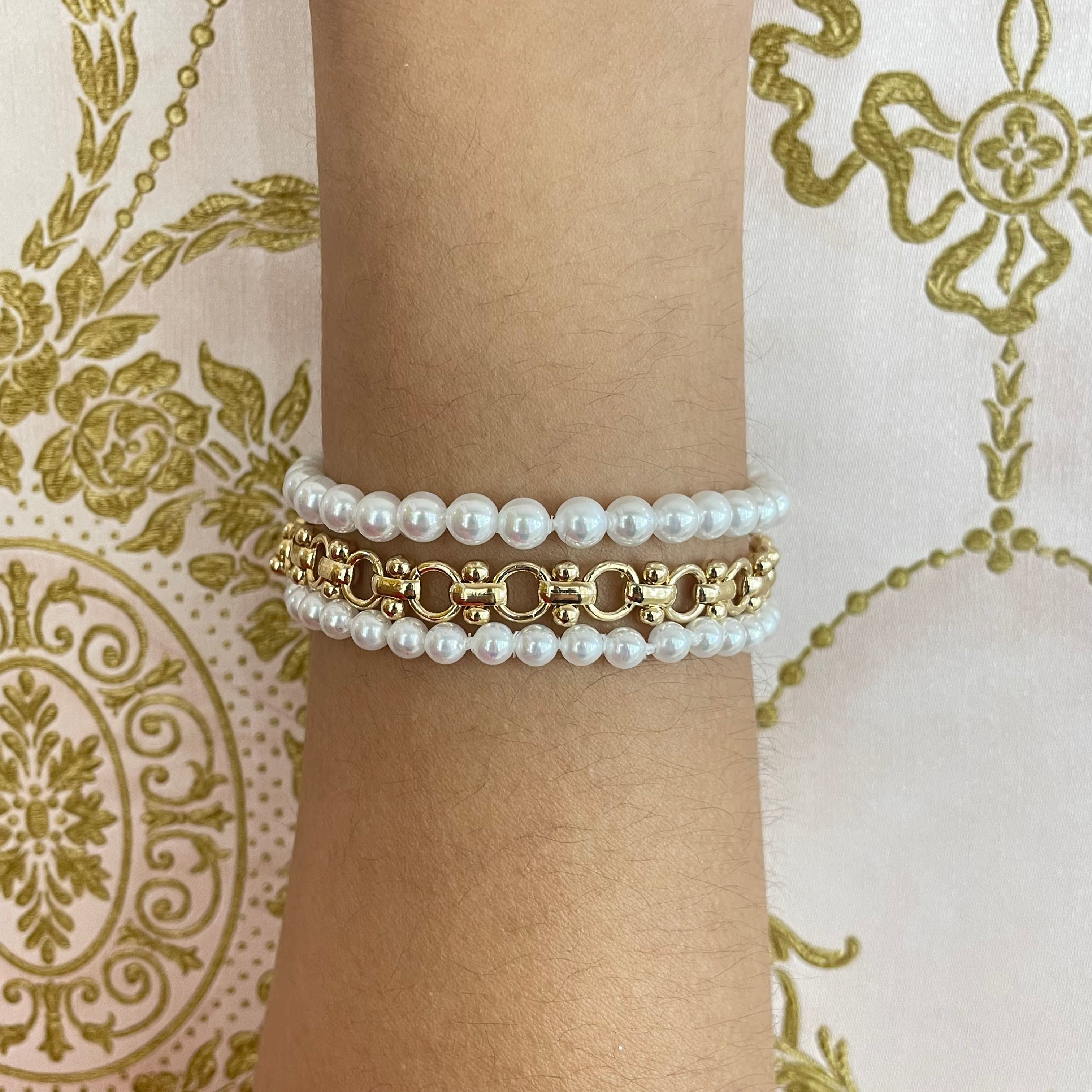 Mallorca Pearls bracelet 3 rows
