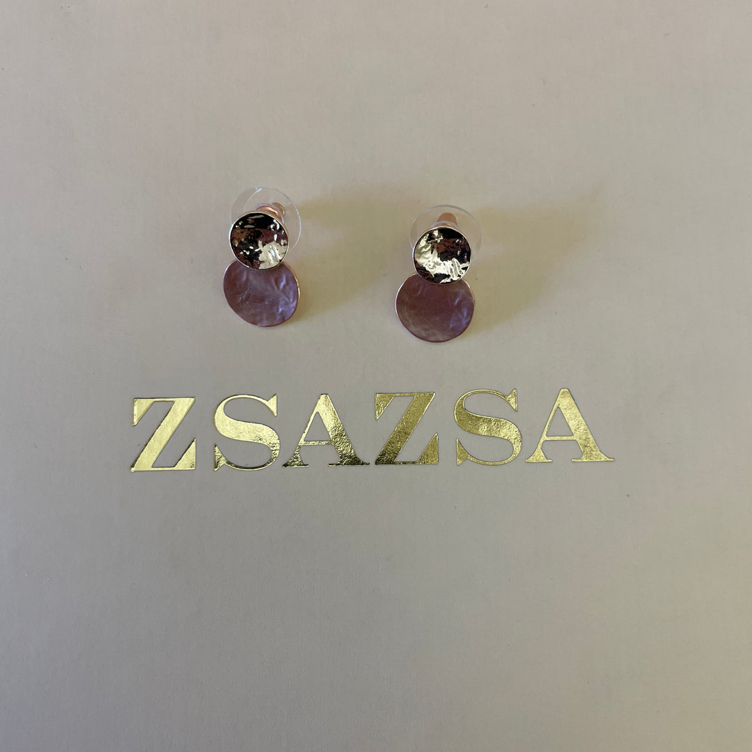 Enamel brown studs earrings