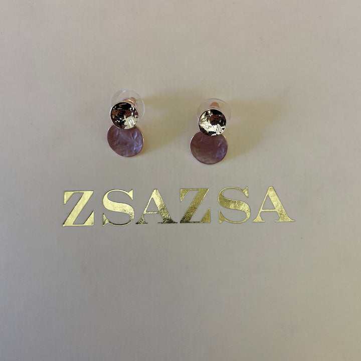 Enamel brown studs earrings