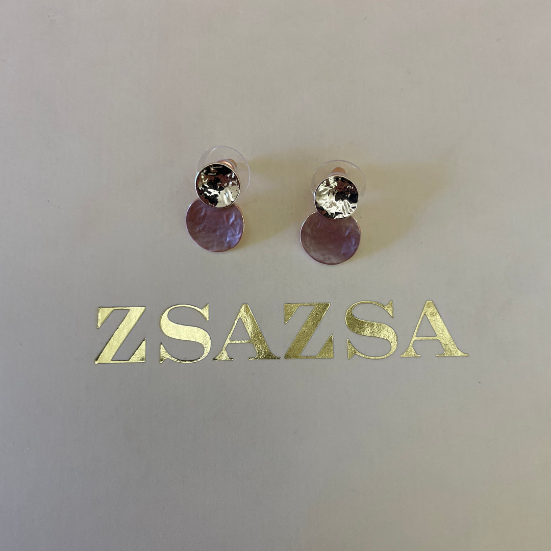 Enamel brown studs earrings