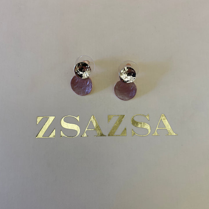 Enamel brown studs earrings