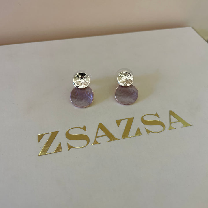 Enamel brown studs earrings