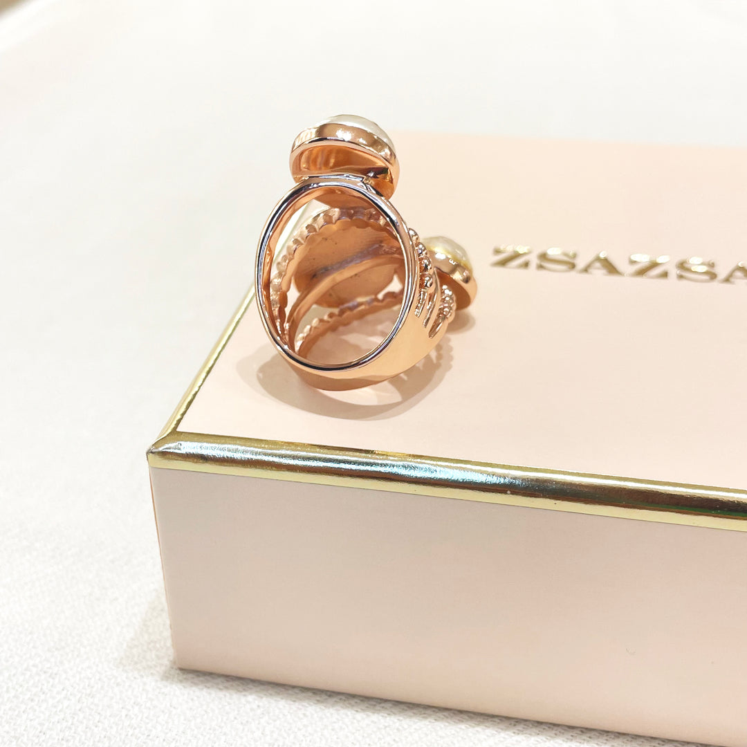 Rose gold Mallorca pearls ring