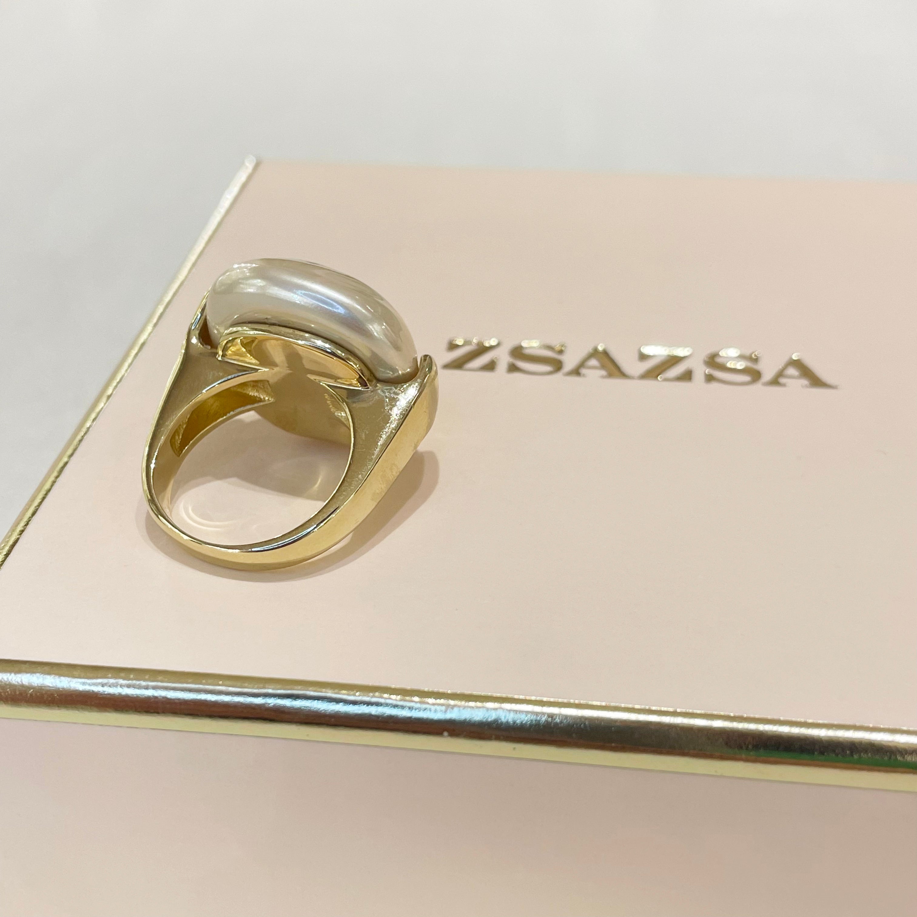 Mallorca pearl gold ring