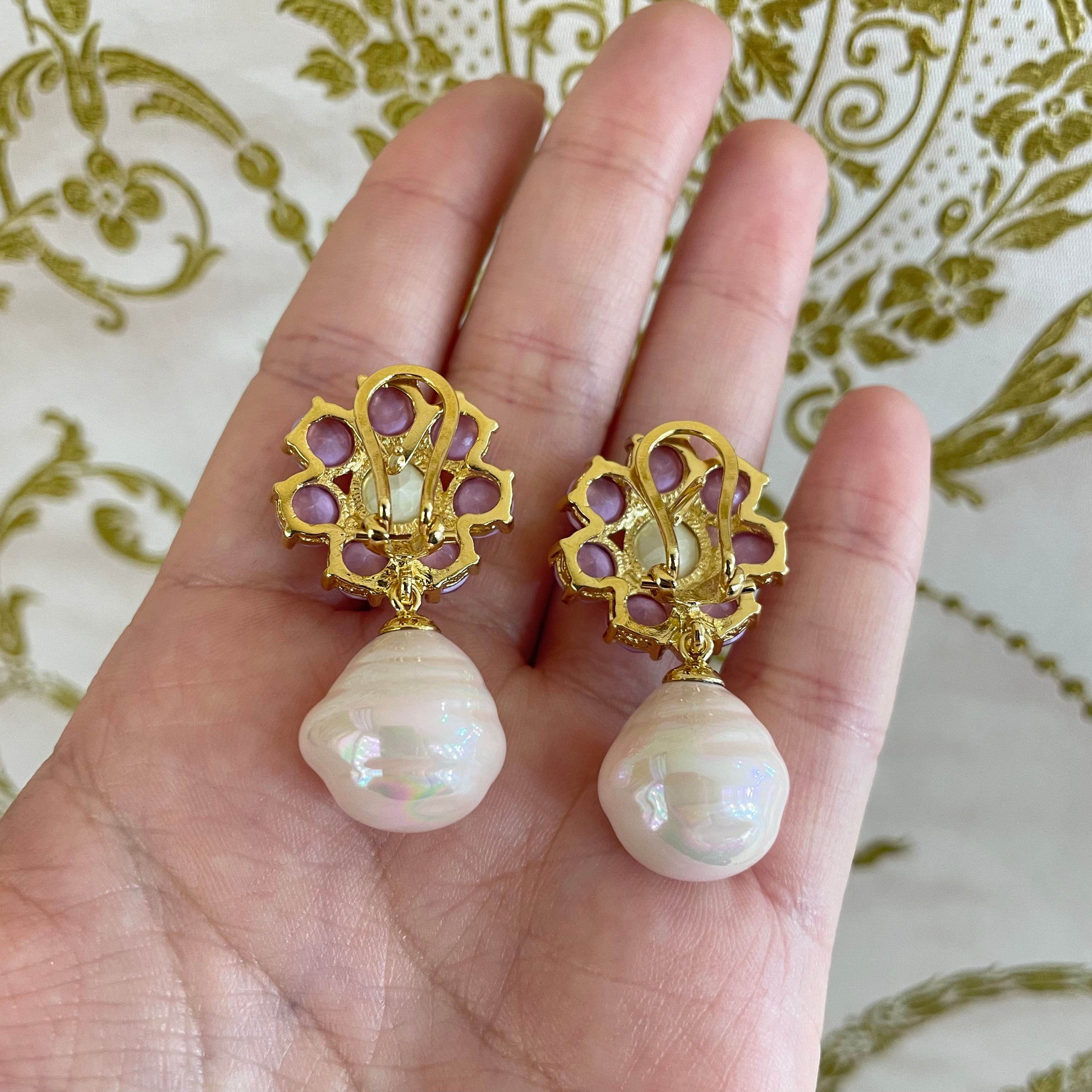 Mallorca pearls with Swarovski crystals earrings
