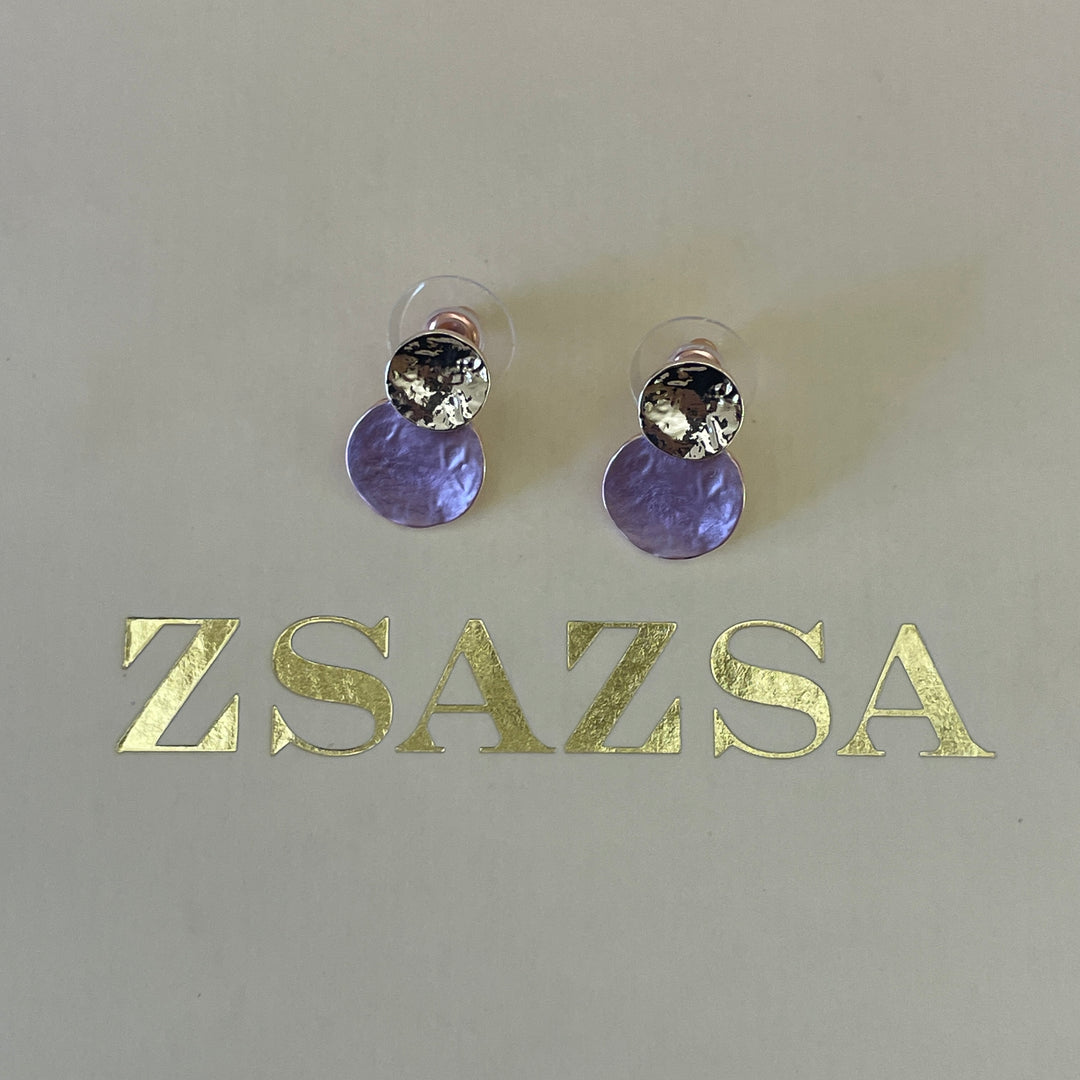 Enamel fuchsia studs earrings