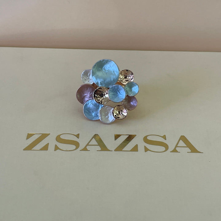 Enamel multicolour rose gold plated set