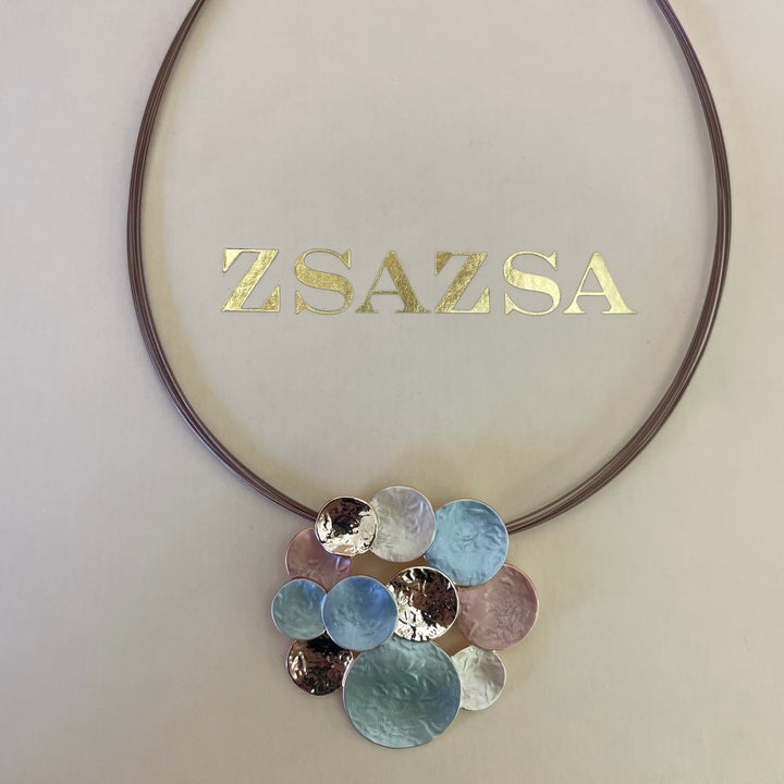 Enamel multicolour rose gold plated set