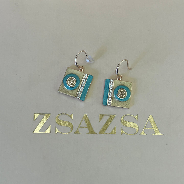 Enamel turquoise and gold set