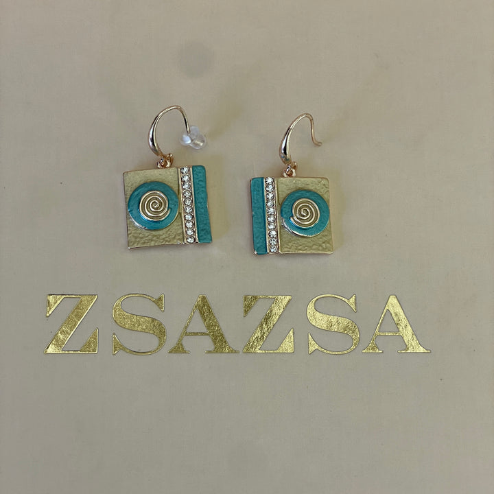 Enamel turquoise and gold set