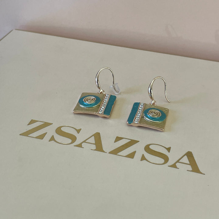 Enamel turquoise and gold set