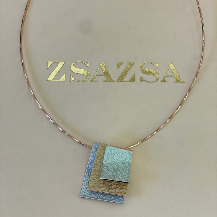 Enamel light blue, light turquoise and peach gold rose gold set