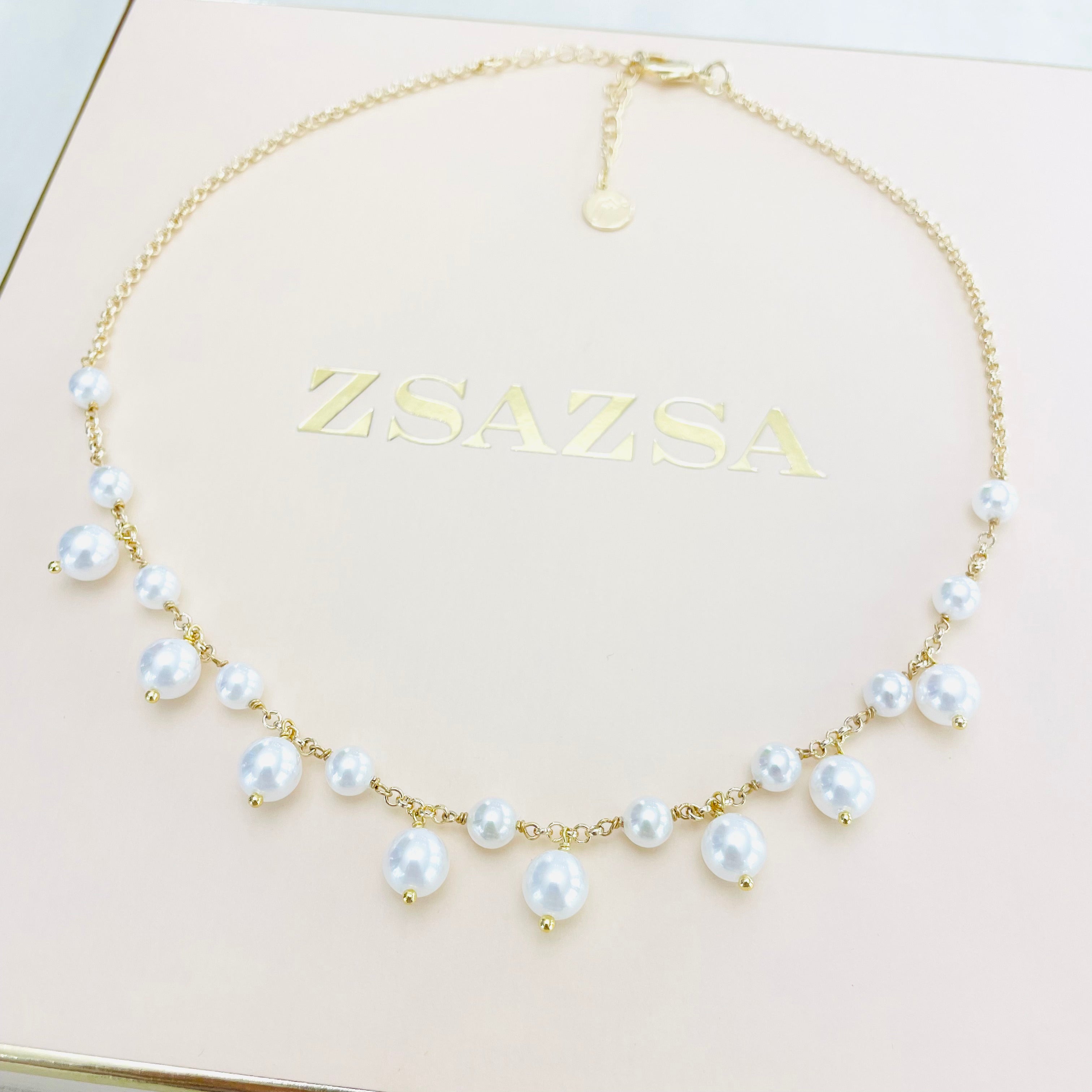 Dainty necklace with Mallorca pearls