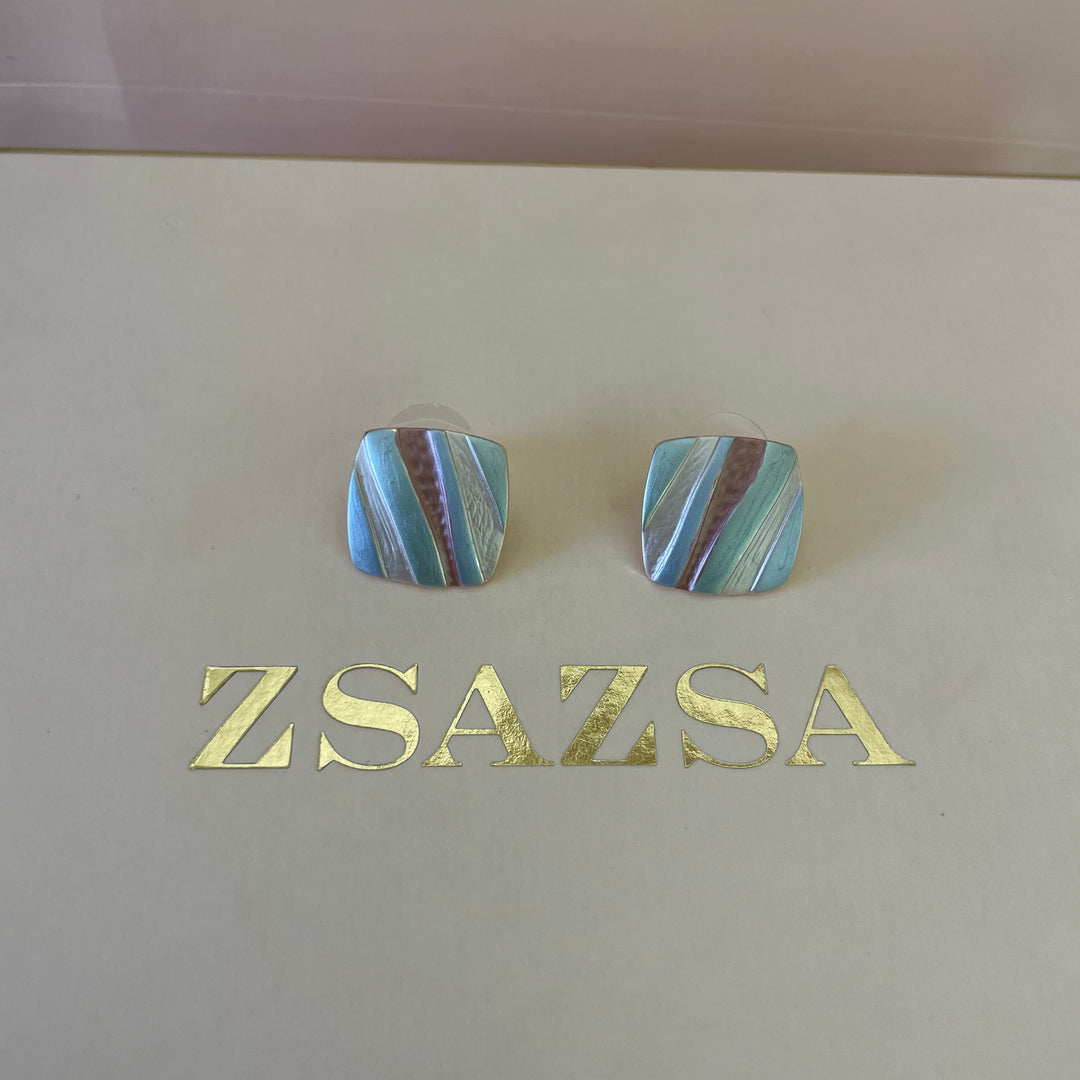Enamel multicolour rose gold plated set
