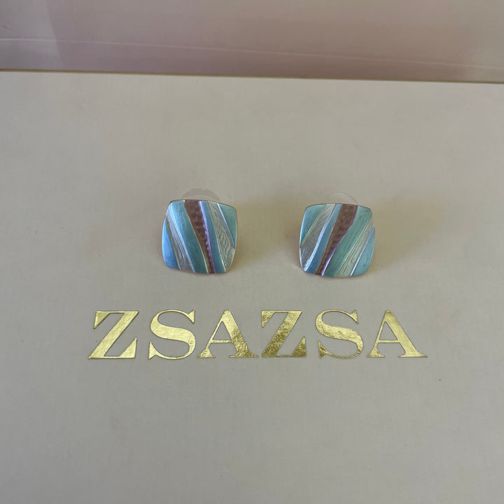 Enamel multicolour rose gold plated set