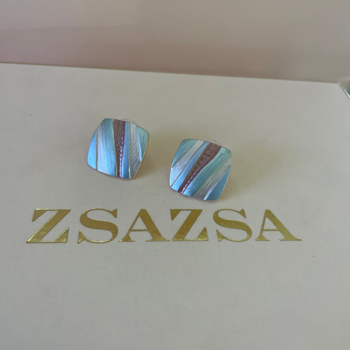 Enamel multicolour rose gold plated set