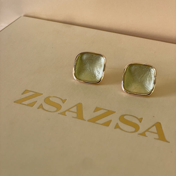 Enamel light green, light grey and turquoise set