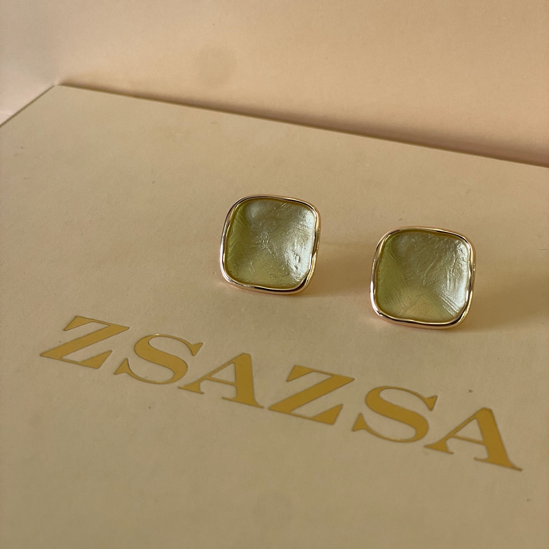 Enamel light green, light grey and turquoise set