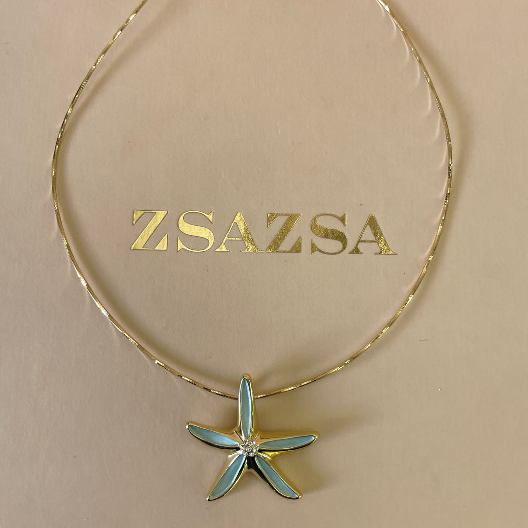 Enamel mint flower gold plated set