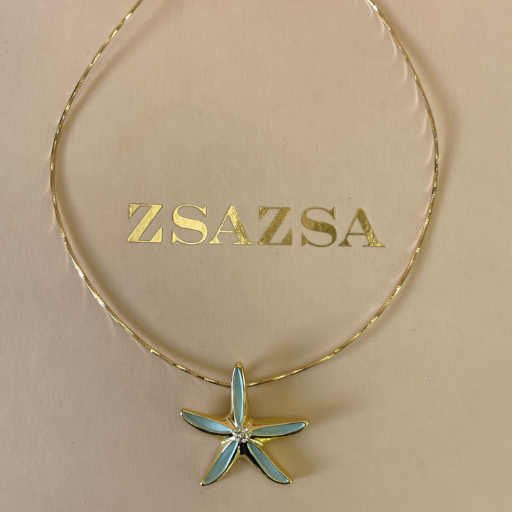 Enamel mint flower gold plated set