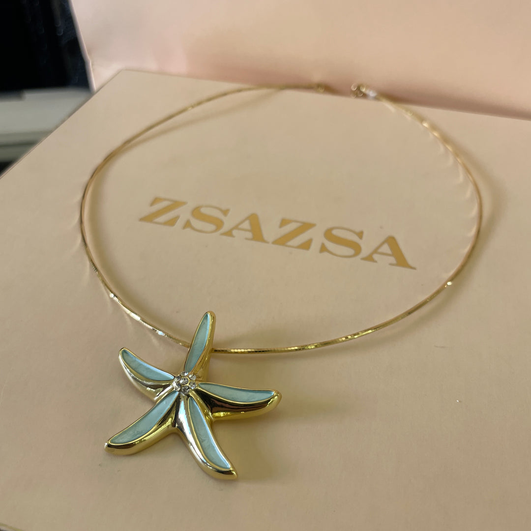 Enamel mint flower gold plated set