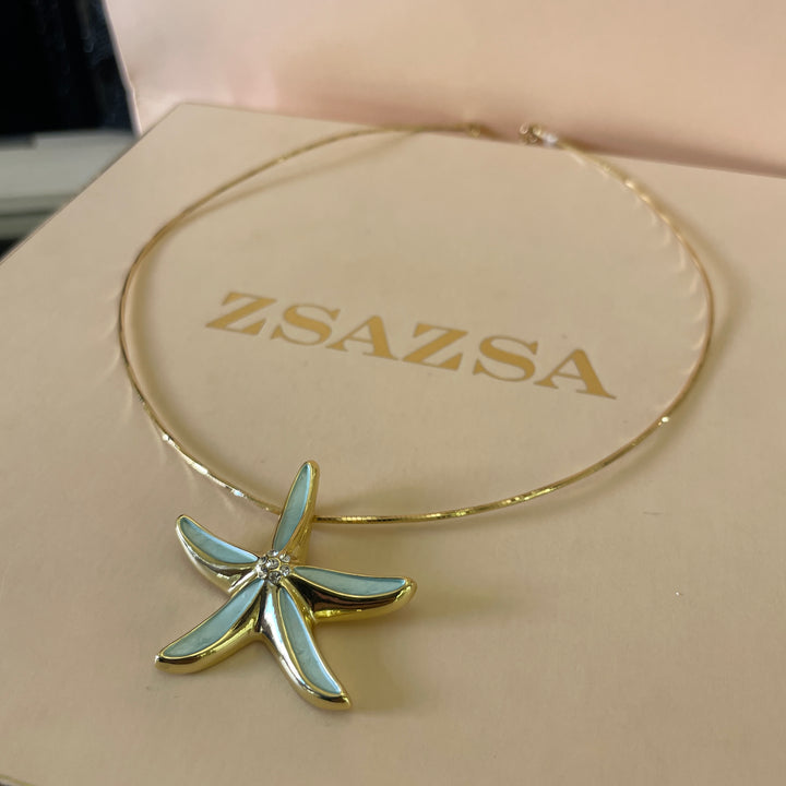 Enamel mint flower gold plated set