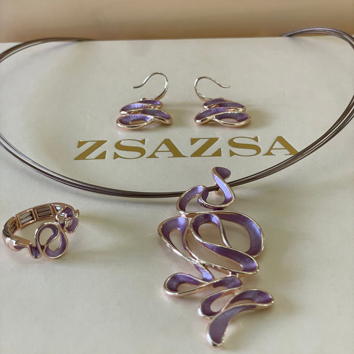 Enamel pink curvy set