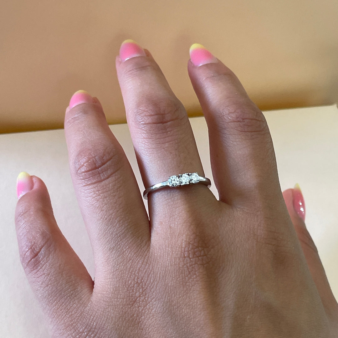Sterling Silver Classic Crystal Trilogy Ring | ZsaZsa