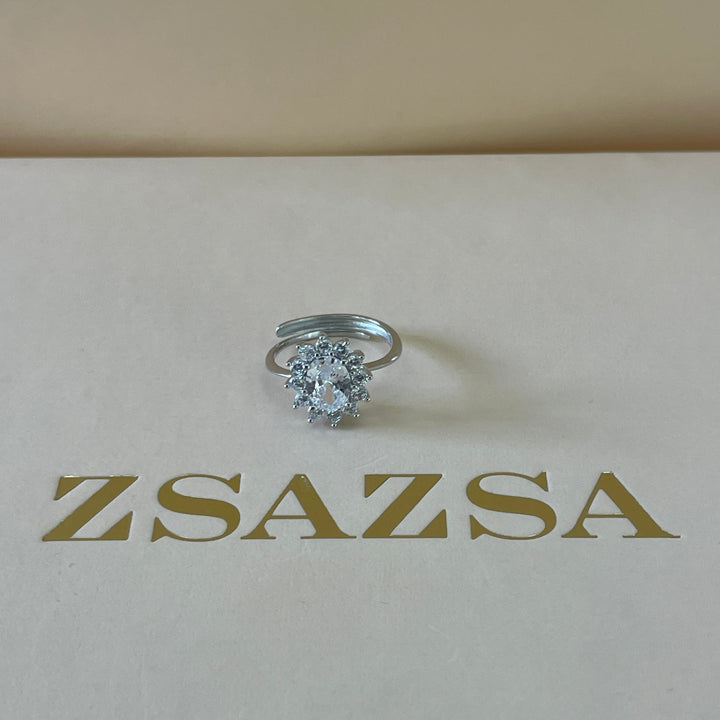 Sterling Silver Oval flower ring