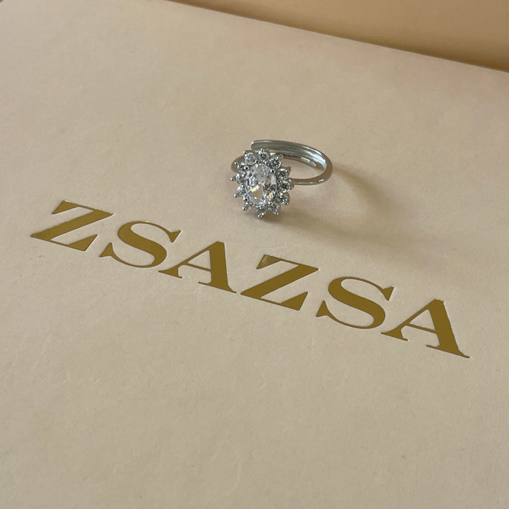 Sterling Silver Oval flower ring