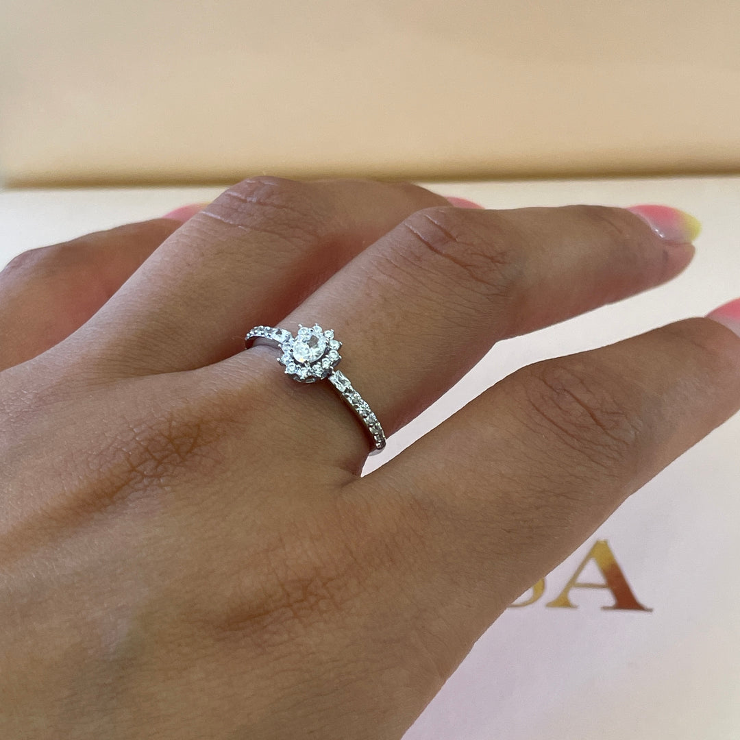 Sterling Silver dainty flower ring
