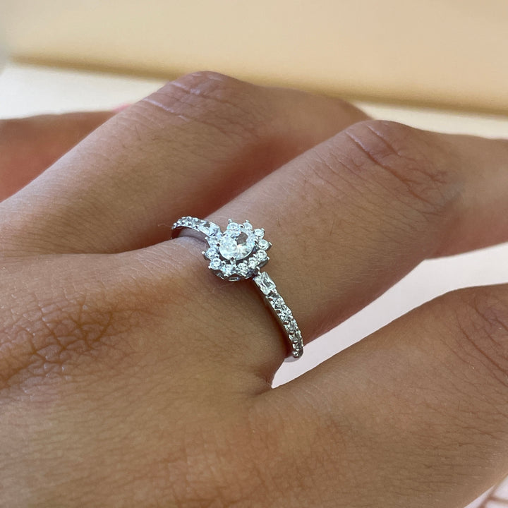 Sterling Silver dainty flower ring
