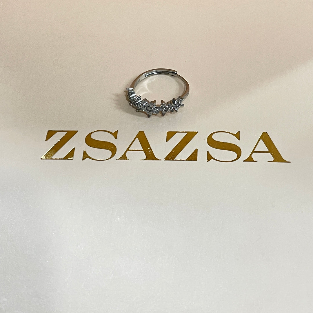 Sterling Silver multiple dainty  flowers ring