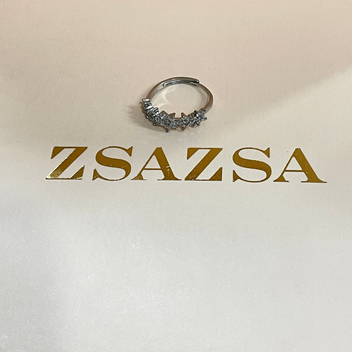 Sterling Silver multiple dainty  flowers ring