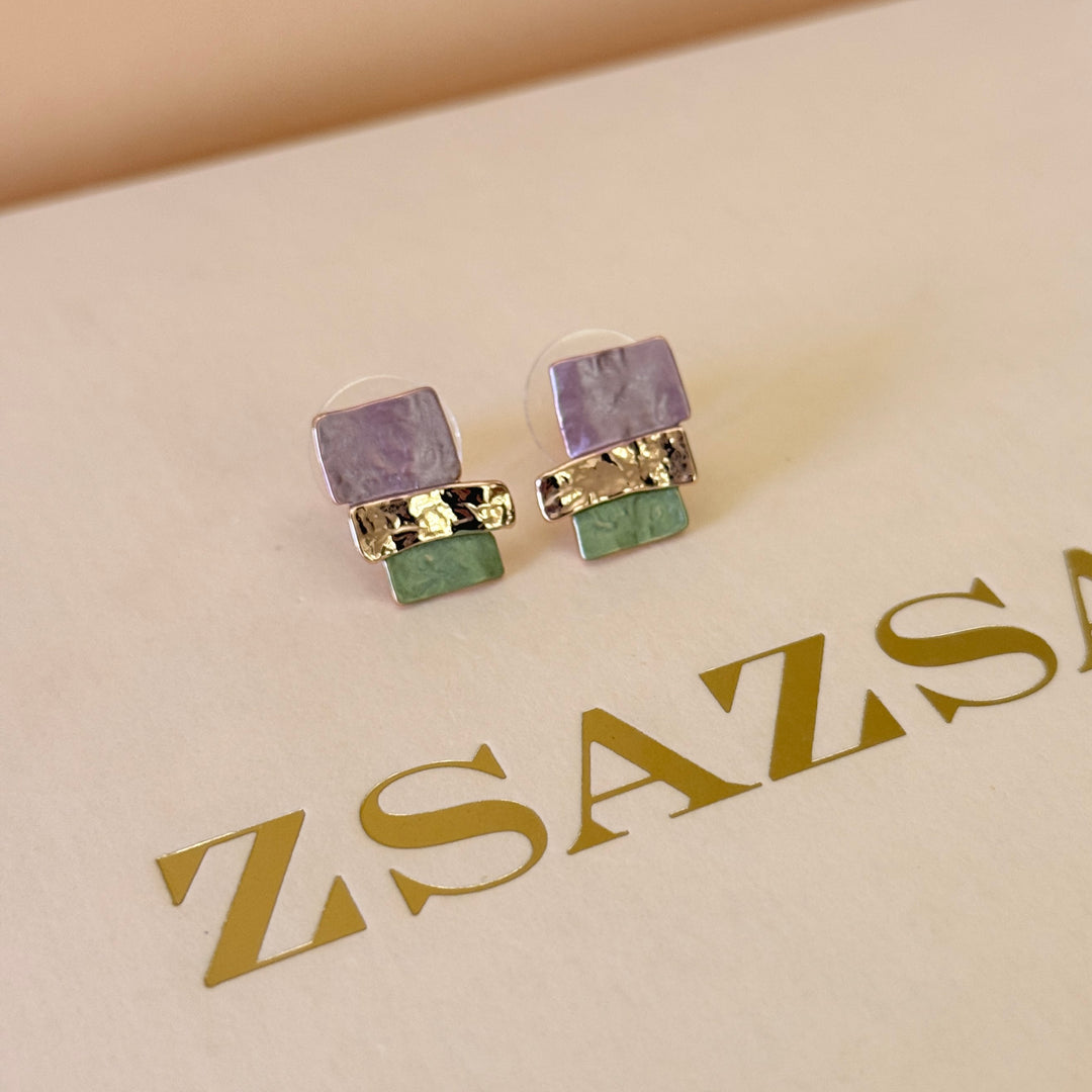 Enamel pink and green set