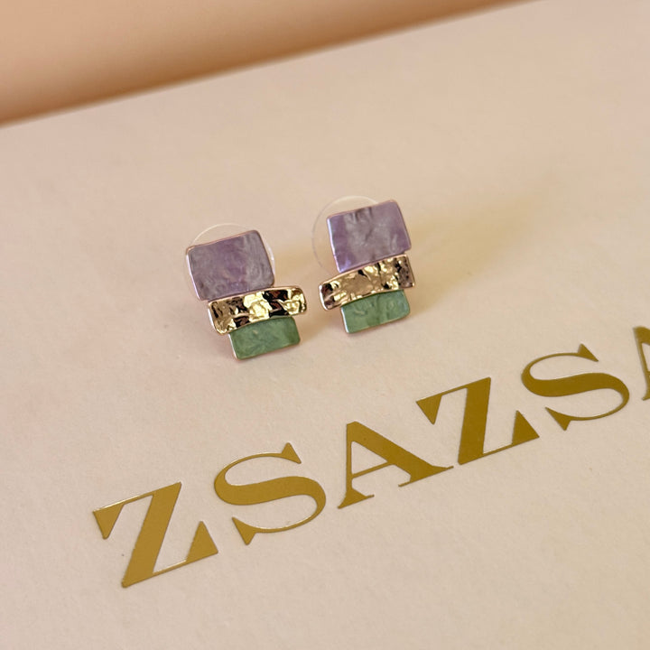 Enamel pink and green set