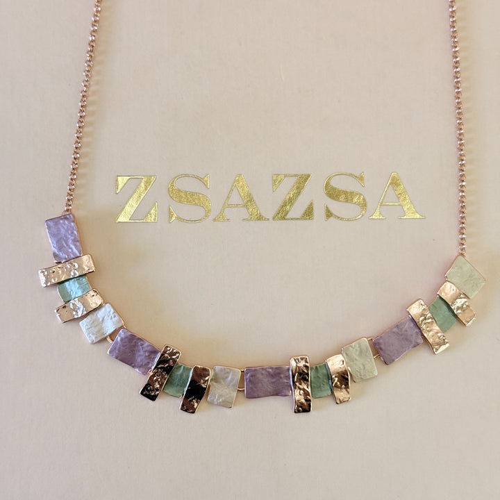 Enamel pink and green set