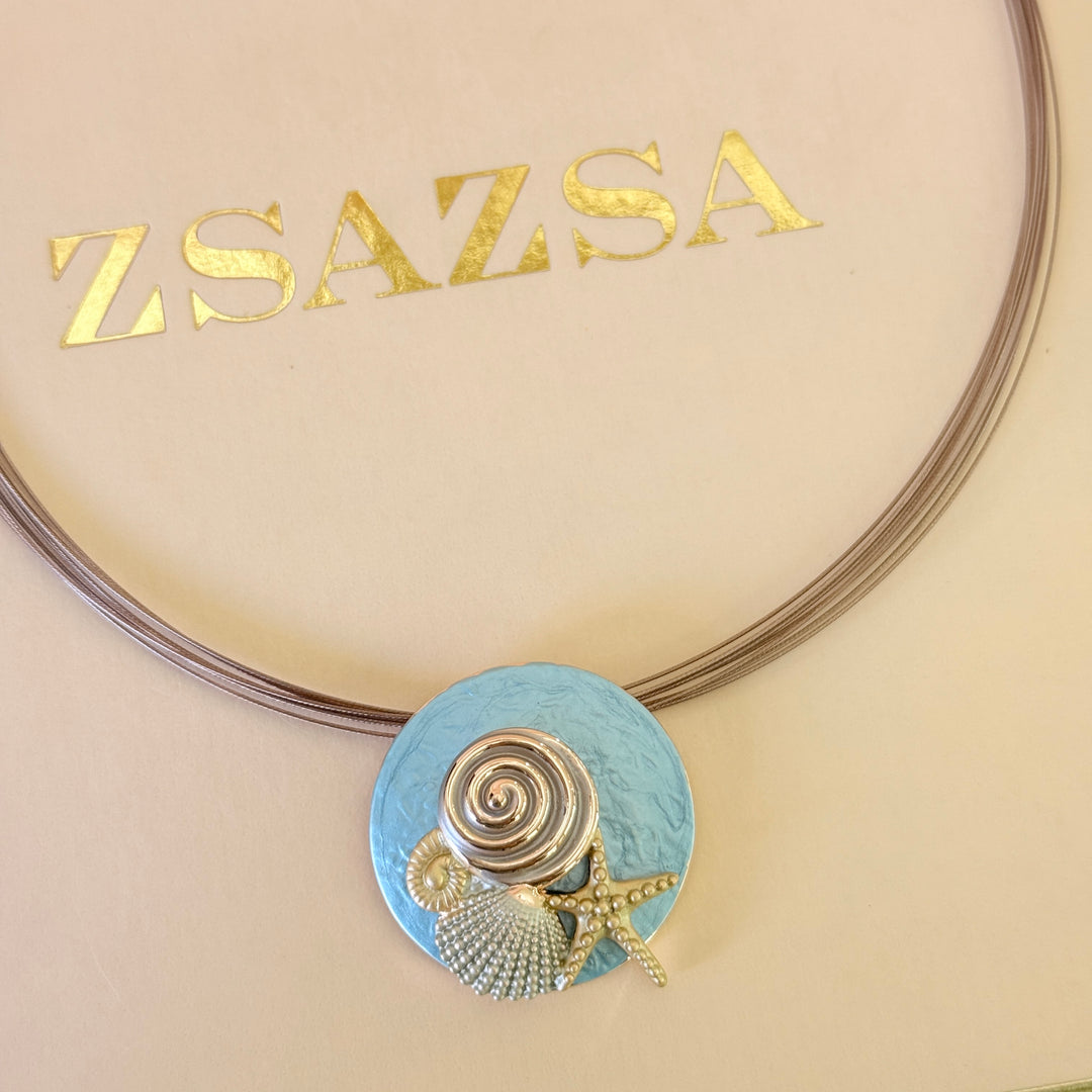 Enamel light blue ocean crust set
