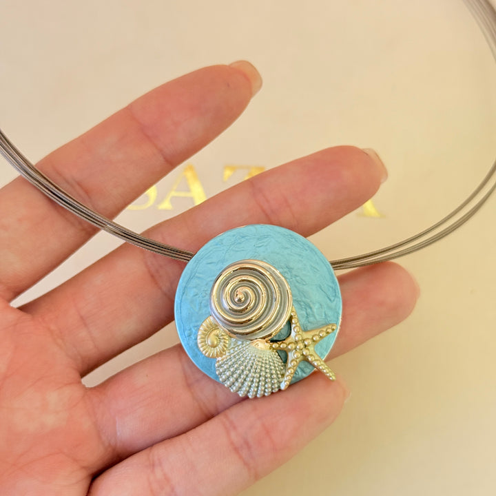 Enamel light blue ocean crust set