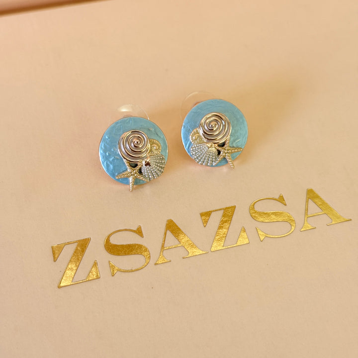 Enamel light blue ocean crust set