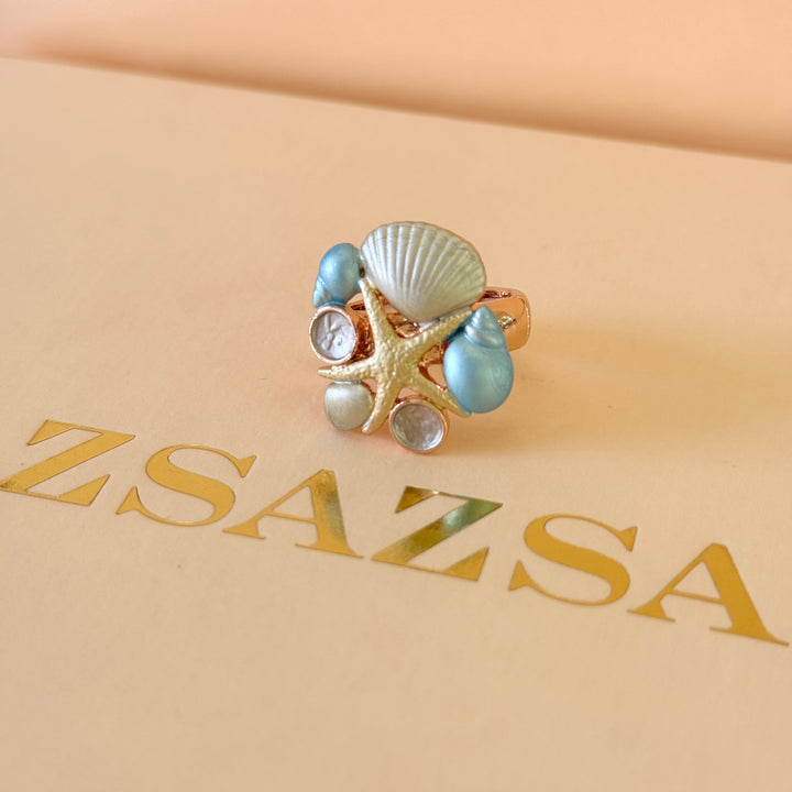 Enamel light blue ocean crust set
