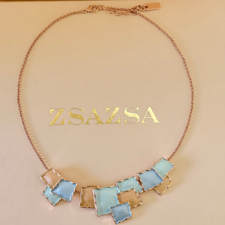 Enamel turquoise and light blue set
