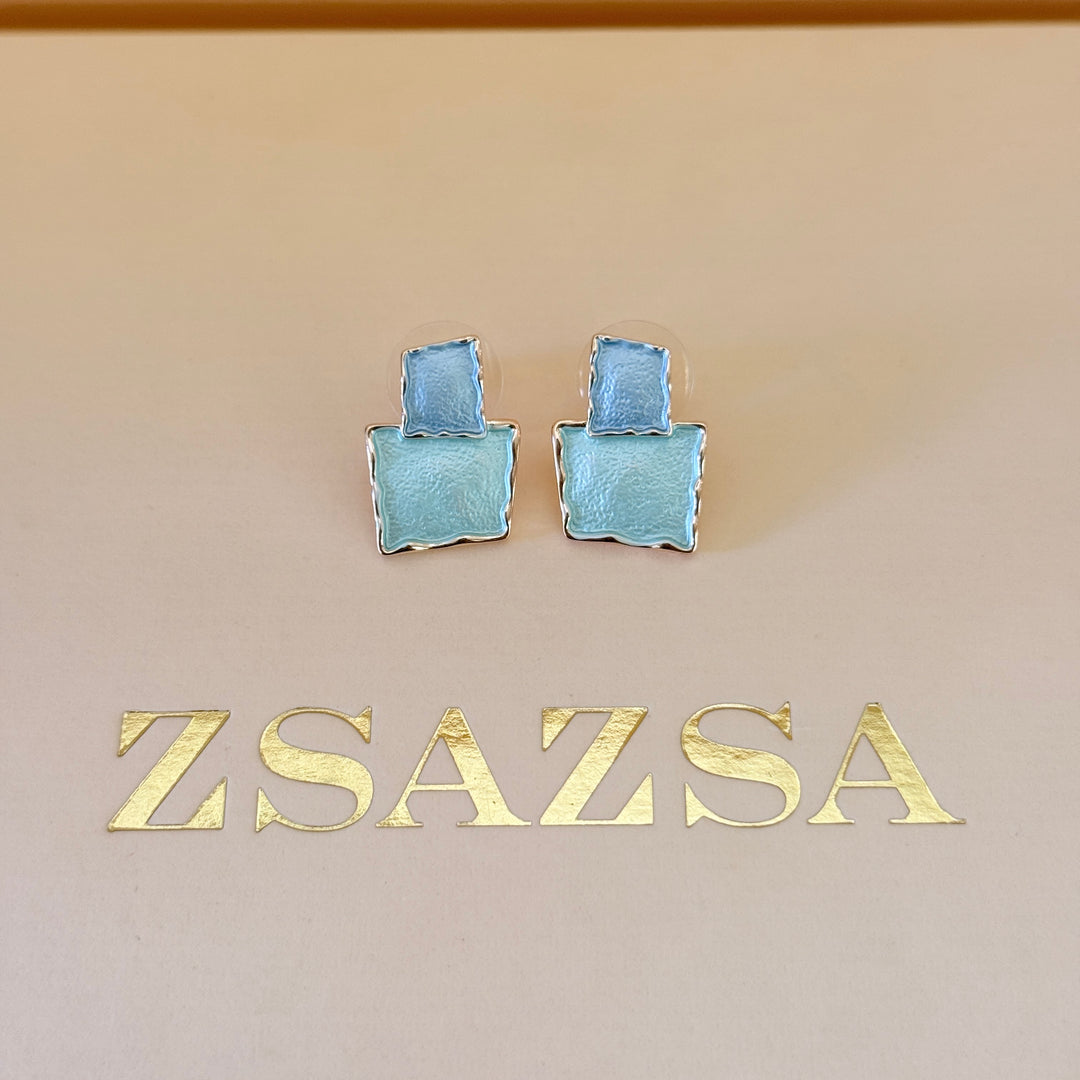 Enamel turquoise and light blue set
