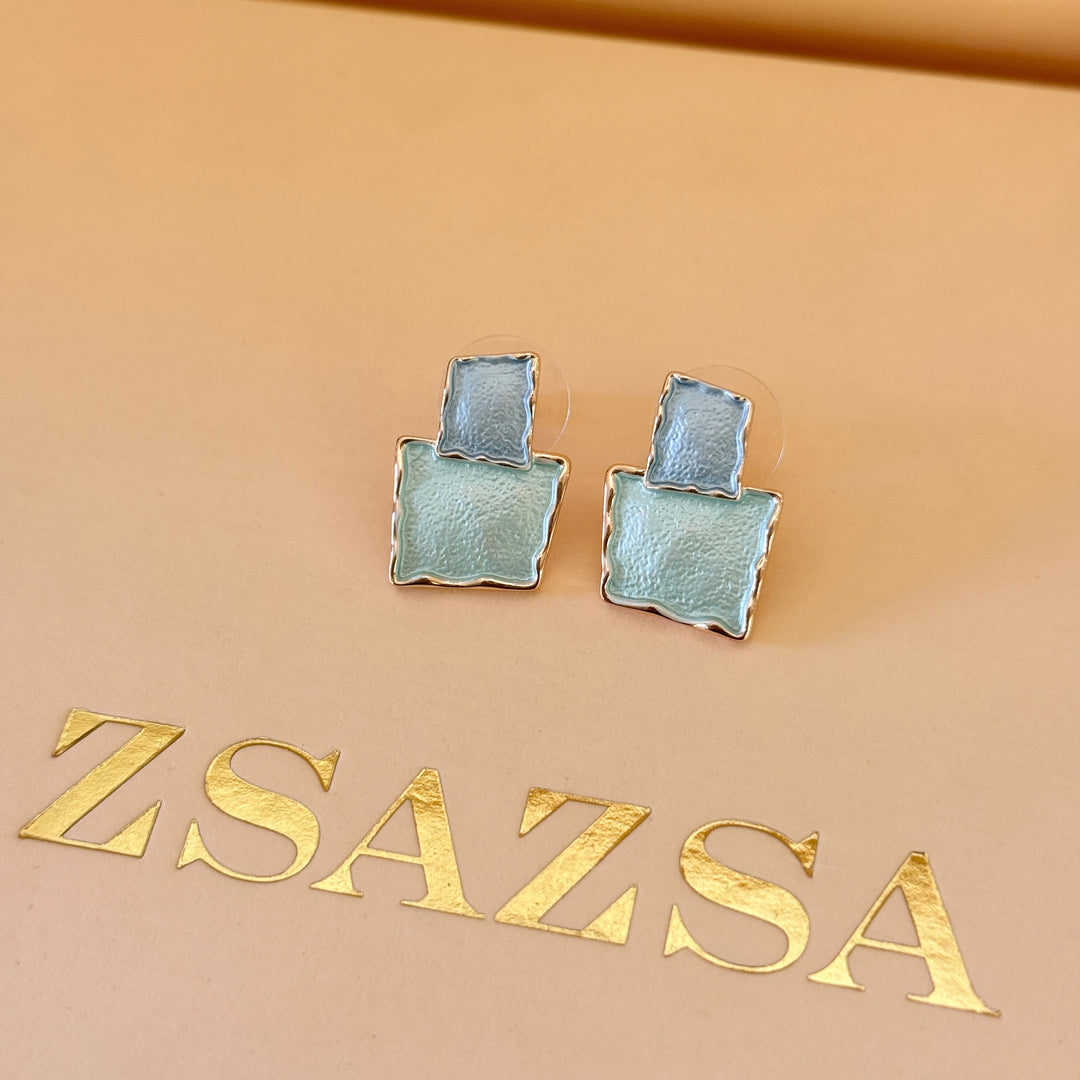 Enamel turquoise and light blue set