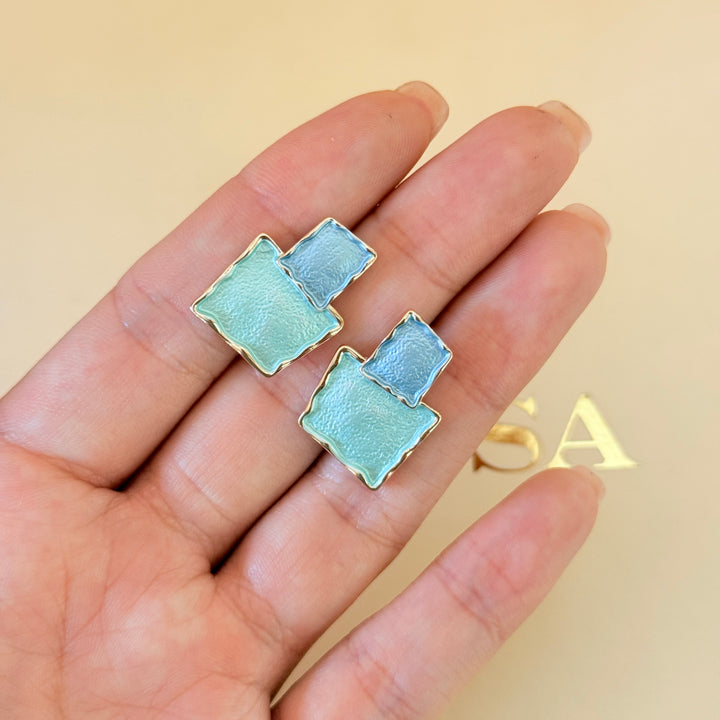 Enamel turquoise and light blue set