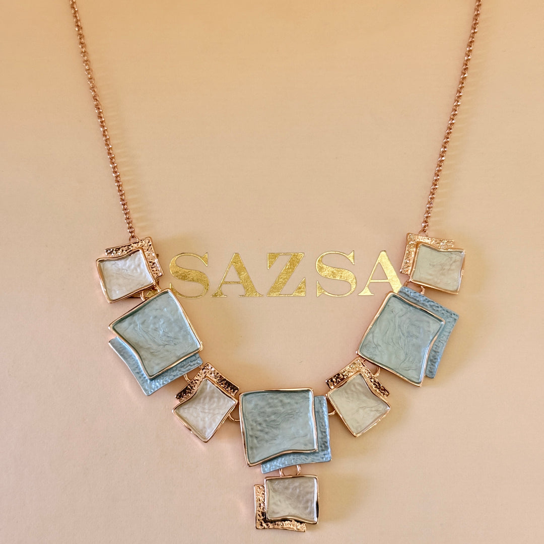 Enamel mint and light blue set